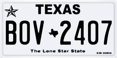 TX license plate BOV2407