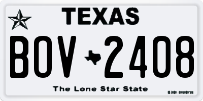 TX license plate BOV2408