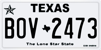 TX license plate BOV2473