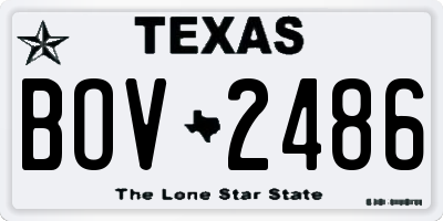 TX license plate BOV2486