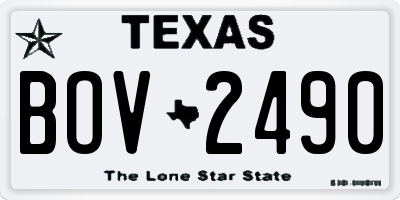 TX license plate BOV2490