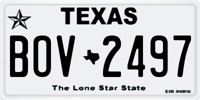 TX license plate BOV2497