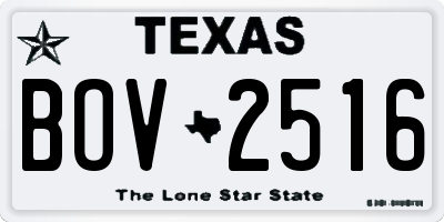 TX license plate BOV2516
