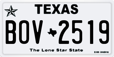 TX license plate BOV2519