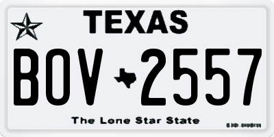 TX license plate BOV2557