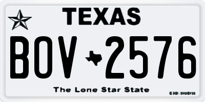 TX license plate BOV2576