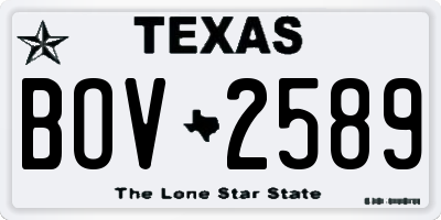 TX license plate BOV2589