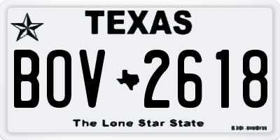 TX license plate BOV2618