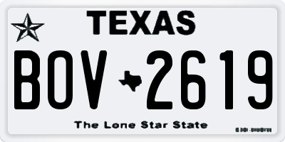 TX license plate BOV2619