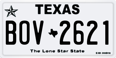 TX license plate BOV2621
