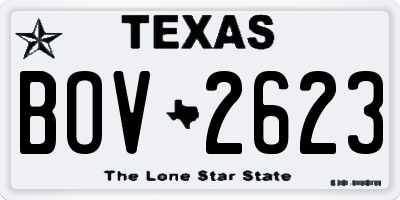 TX license plate BOV2623