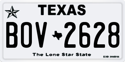 TX license plate BOV2628