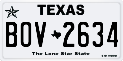TX license plate BOV2634