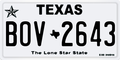 TX license plate BOV2643