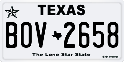 TX license plate BOV2658