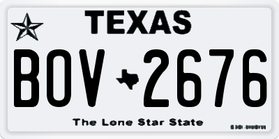 TX license plate BOV2676