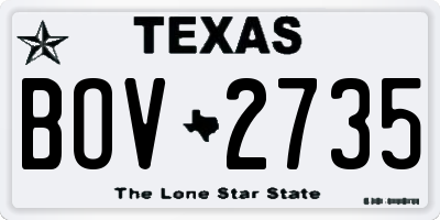 TX license plate BOV2735