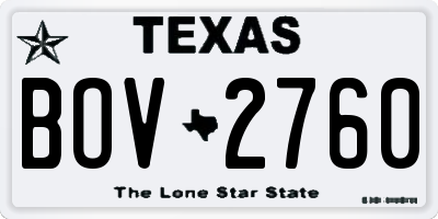 TX license plate BOV2760