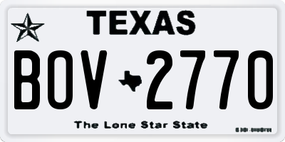 TX license plate BOV2770