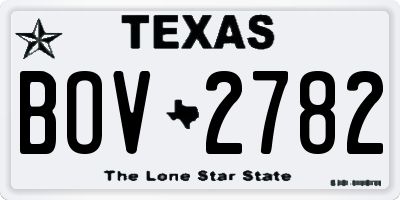 TX license plate BOV2782