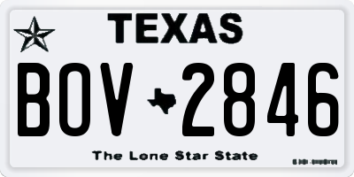 TX license plate BOV2846
