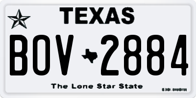 TX license plate BOV2884