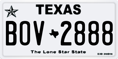 TX license plate BOV2888