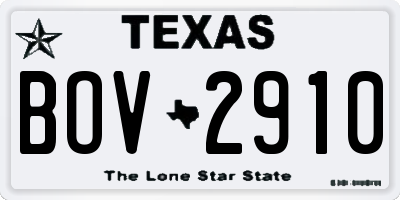 TX license plate BOV2910