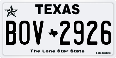 TX license plate BOV2926