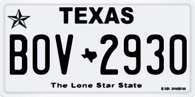 TX license plate BOV2930