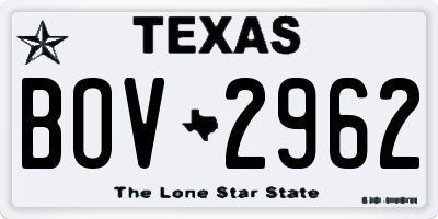 TX license plate BOV2962