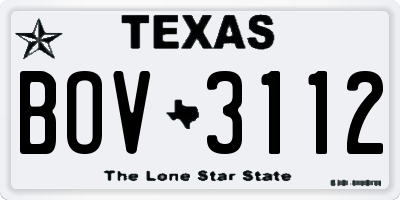 TX license plate BOV3112