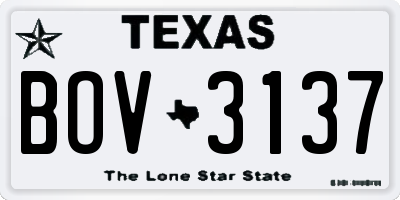 TX license plate BOV3137