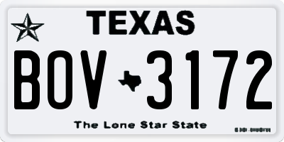TX license plate BOV3172