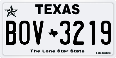 TX license plate BOV3219