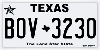 TX license plate BOV3230