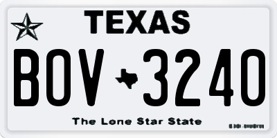 TX license plate BOV3240