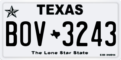 TX license plate BOV3243