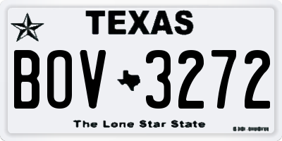 TX license plate BOV3272
