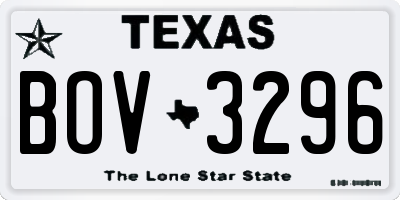 TX license plate BOV3296