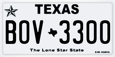 TX license plate BOV3300