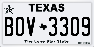 TX license plate BOV3309