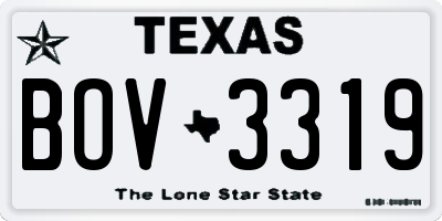 TX license plate BOV3319