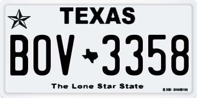 TX license plate BOV3358