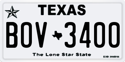 TX license plate BOV3400