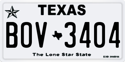 TX license plate BOV3404