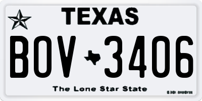TX license plate BOV3406