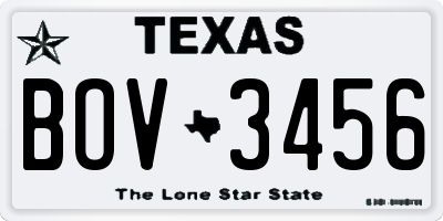 TX license plate BOV3456