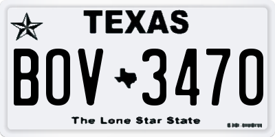 TX license plate BOV3470