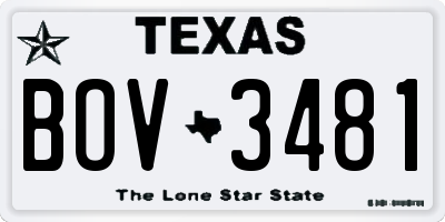 TX license plate BOV3481
